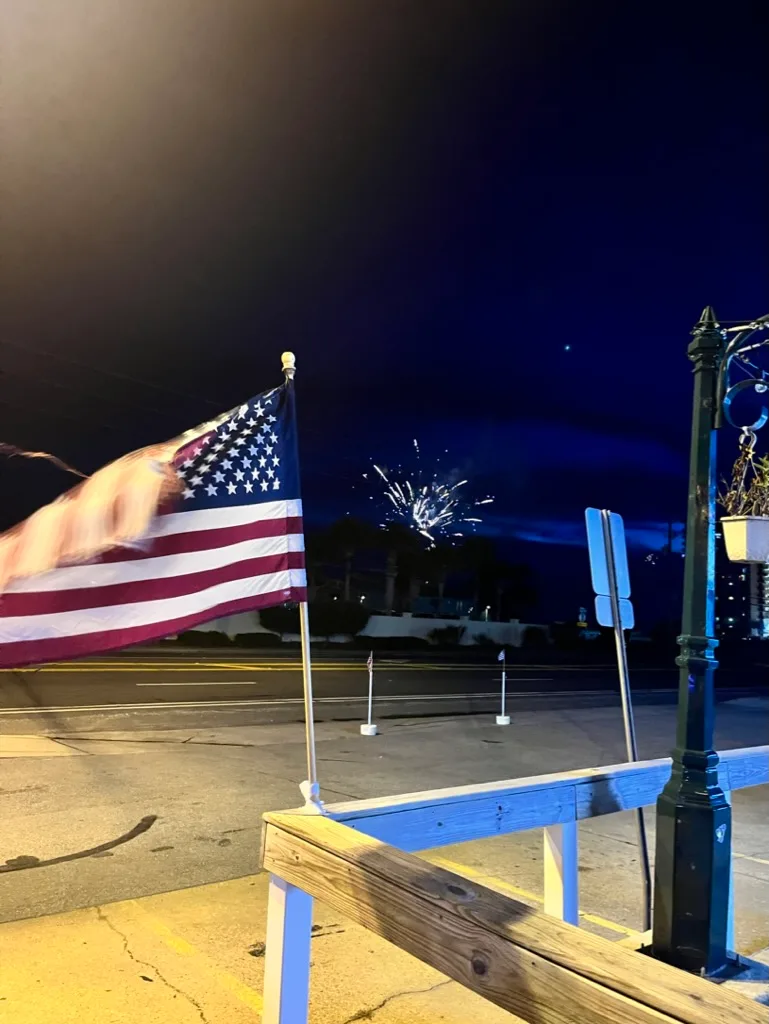 Flag and fireworks night at Buster's Beer and Bait Panama City Beach FL